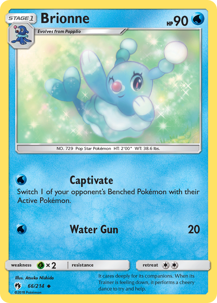 Brionne 66/214 English Pokémon card from Lost Thunder (2018)