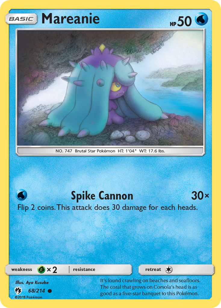 Mareanie 68/214 English Pokémon card from Lost Thunder (2018)