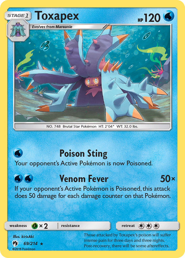 Toxapex 69/214 English Pokémon card from Lost Thunder (2018)