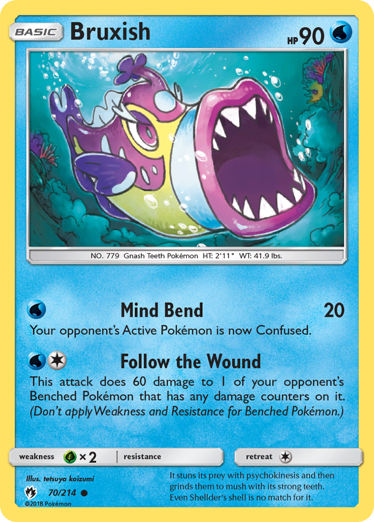 Bruxish 70/214 English Pokémon card from Lost Thunder (2018)