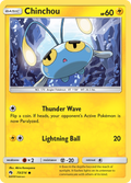 Chinchou 73/214 English Pokémon card from Lost Thunder (2018)
