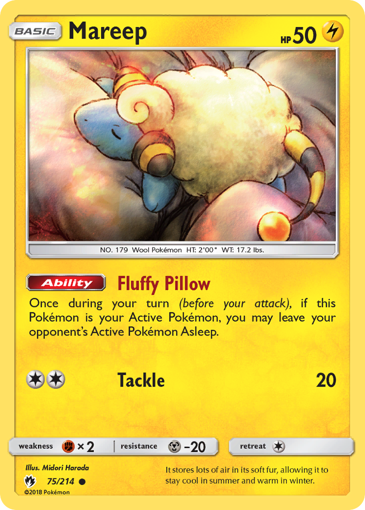 Mareep 75/214 English Pokémon card from Lost Thunder (2018)