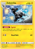 Zebstrika 82/214 English Pokémon card from Lost Thunder (2018)