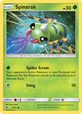 Spinarak 9/214 English Pokémon card from Lost Thunder (2018)