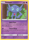 Sableye 96/214 English Pokémon card from Lost Thunder (2018)