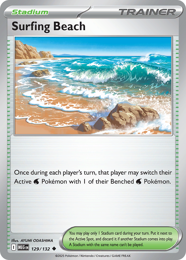 Surfing Beach 129/132 — English Pokémon Mega Evolution (2025)