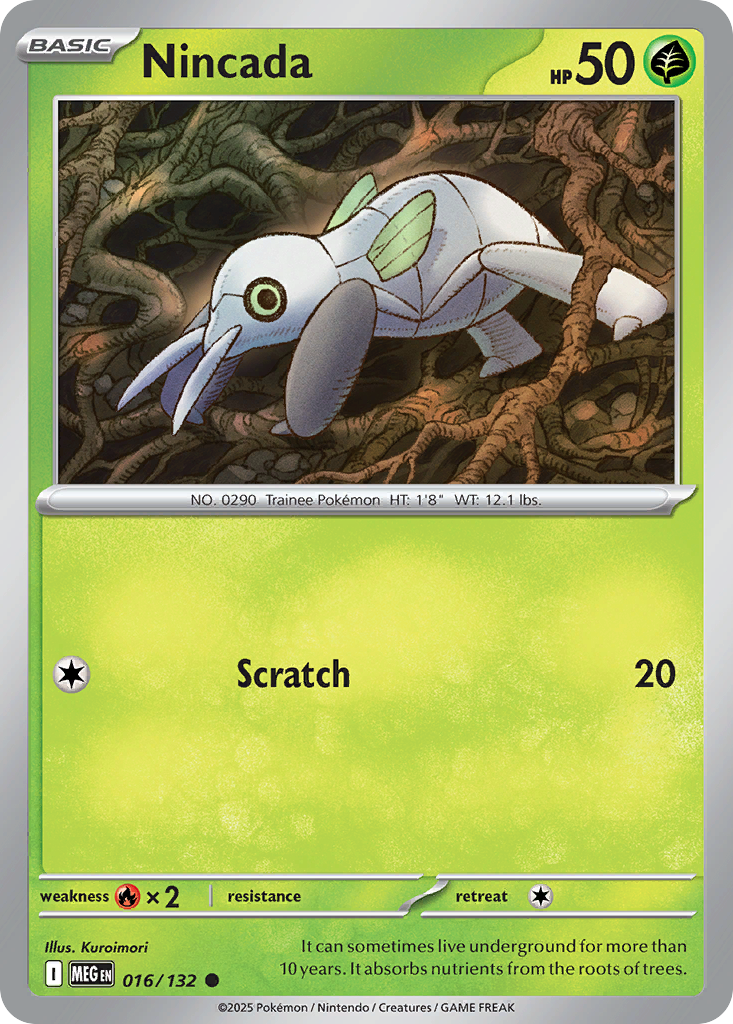 Nincada 16/132 — English Pokémon Mega Evolution (2025)
