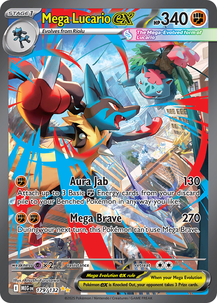 Mega Lucario ex 179/132 — English Pokémon Mega Evolution (2025)