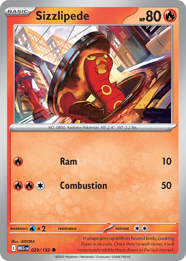 Sizzlipede 29/132 — English Pokémon Mega Evolution (2025)