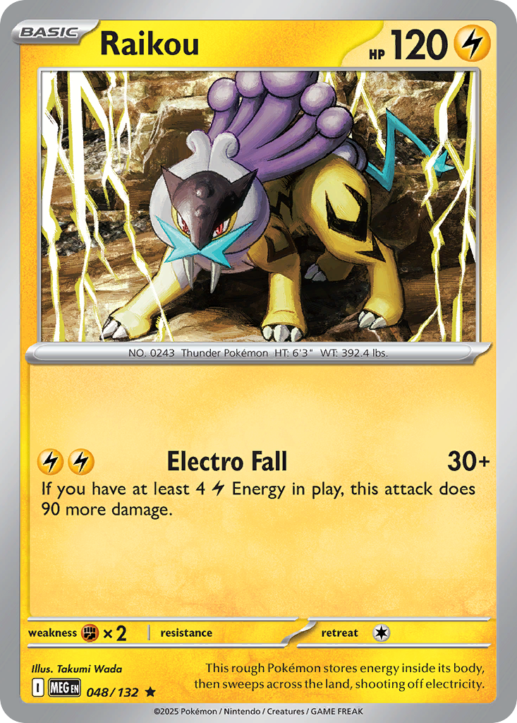 Raikou 48/132 — English Pokémon Mega Evolution (2025)
