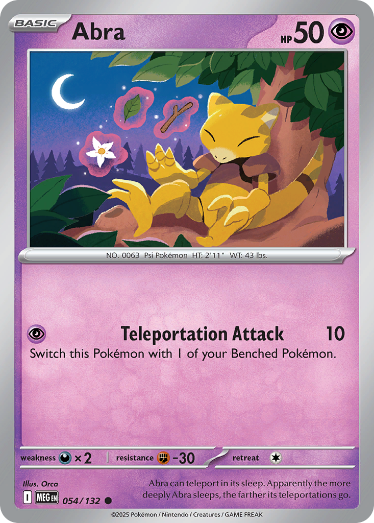 Abra 54/132 — English Pokémon Mega Evolution (2025)