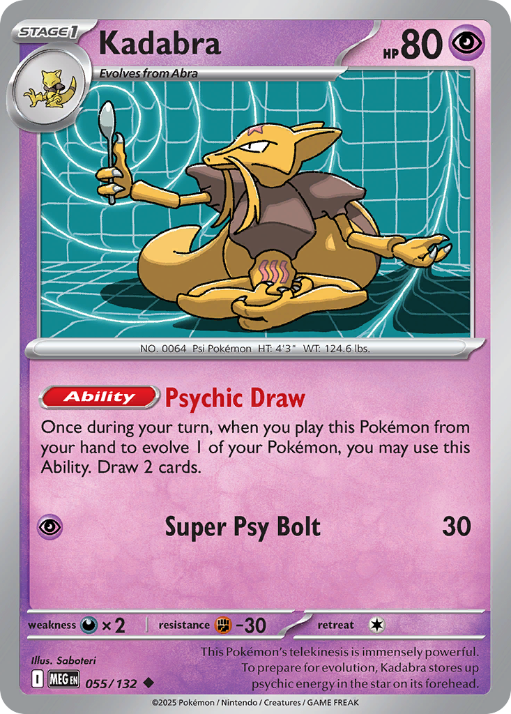Kadabra 55/132 — English Pokémon Mega Evolution (2025)