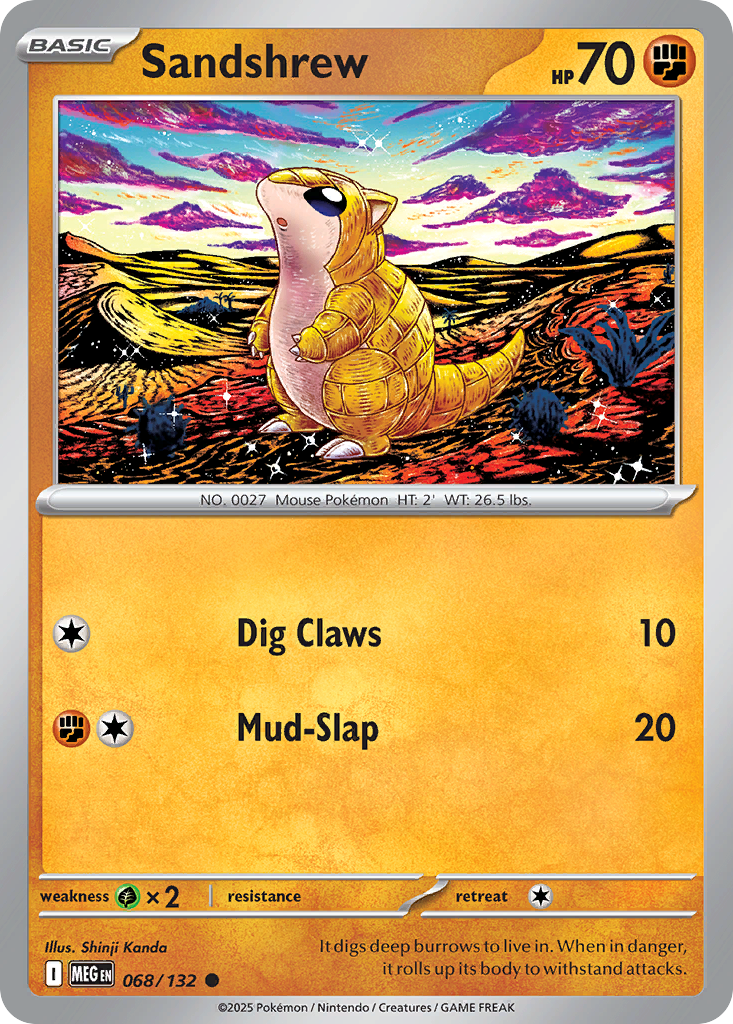 Sandshrew 68/132 — English Pokémon Mega Evolution (2025)