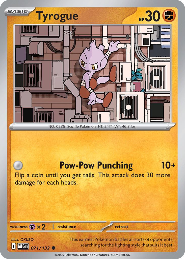 Tyrogue 71/132 — English Pokémon Mega Evolution (2025)
