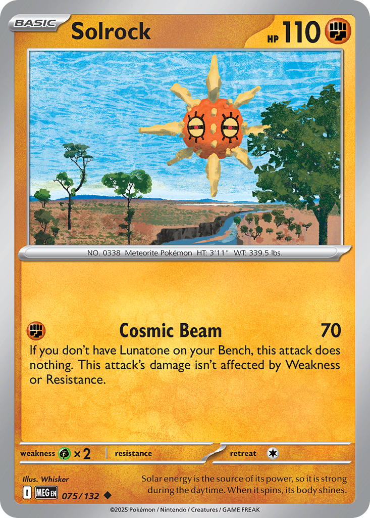 Solrock 75/132 — English Pokémon Mega Evolution (2025)