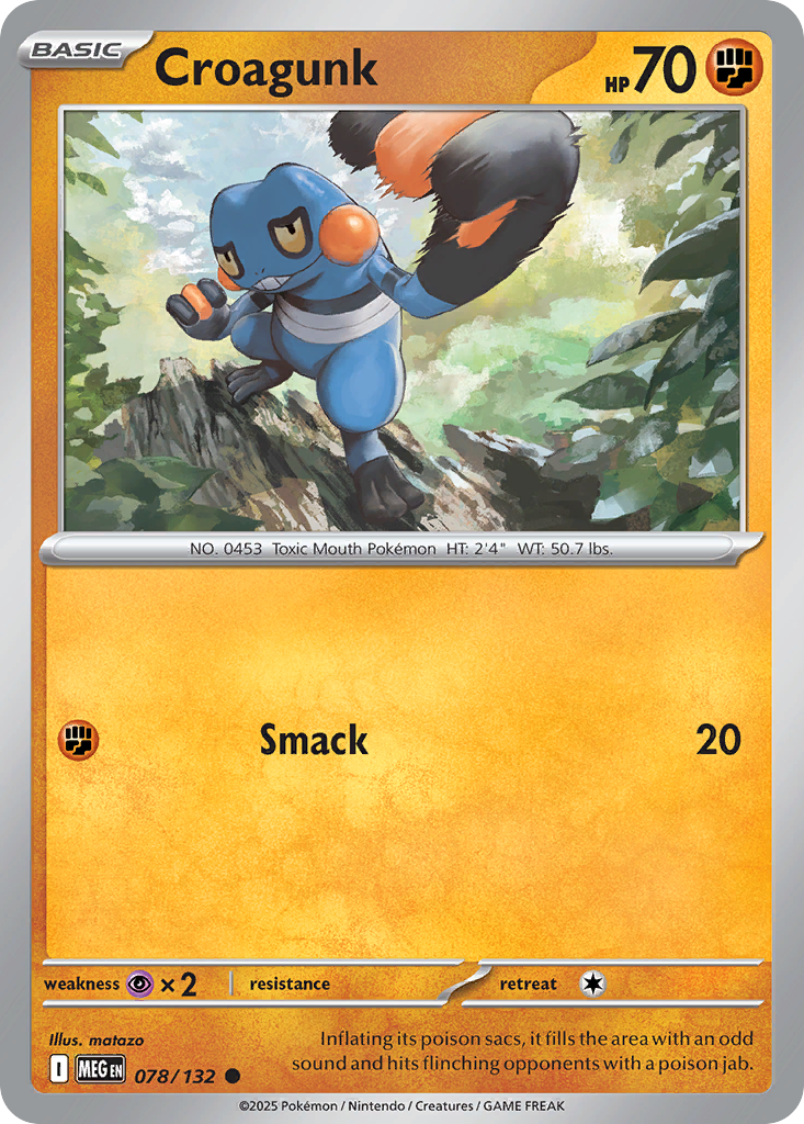 Croagunk 78/132 — English Pokémon Mega Evolution (2025)