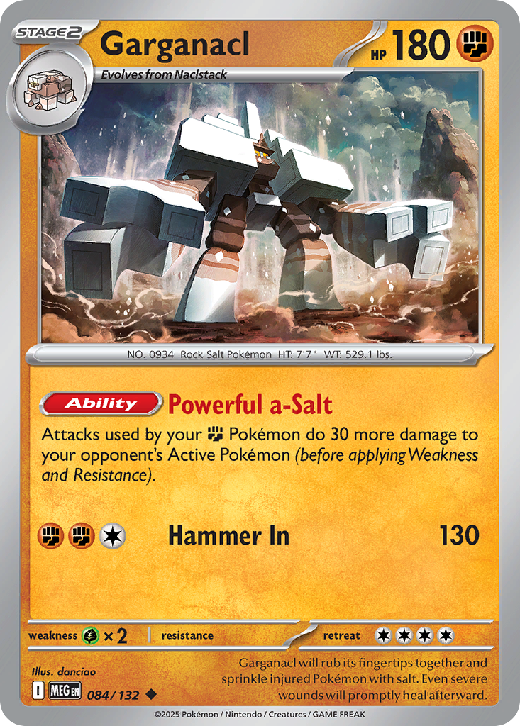 Garganacl 84/132 — English Pokémon Mega Evolution (2025)