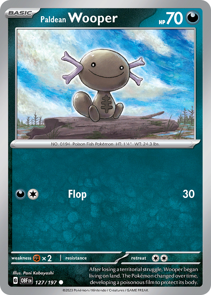 Paldean Wooper 127/197 — English Pokémon Obsidian Flames (2023)