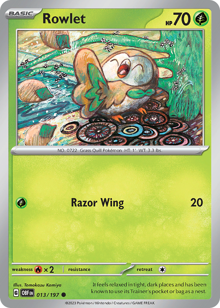 Rowlet 13/197 — English Pokémon Obsidian Flames (2023)