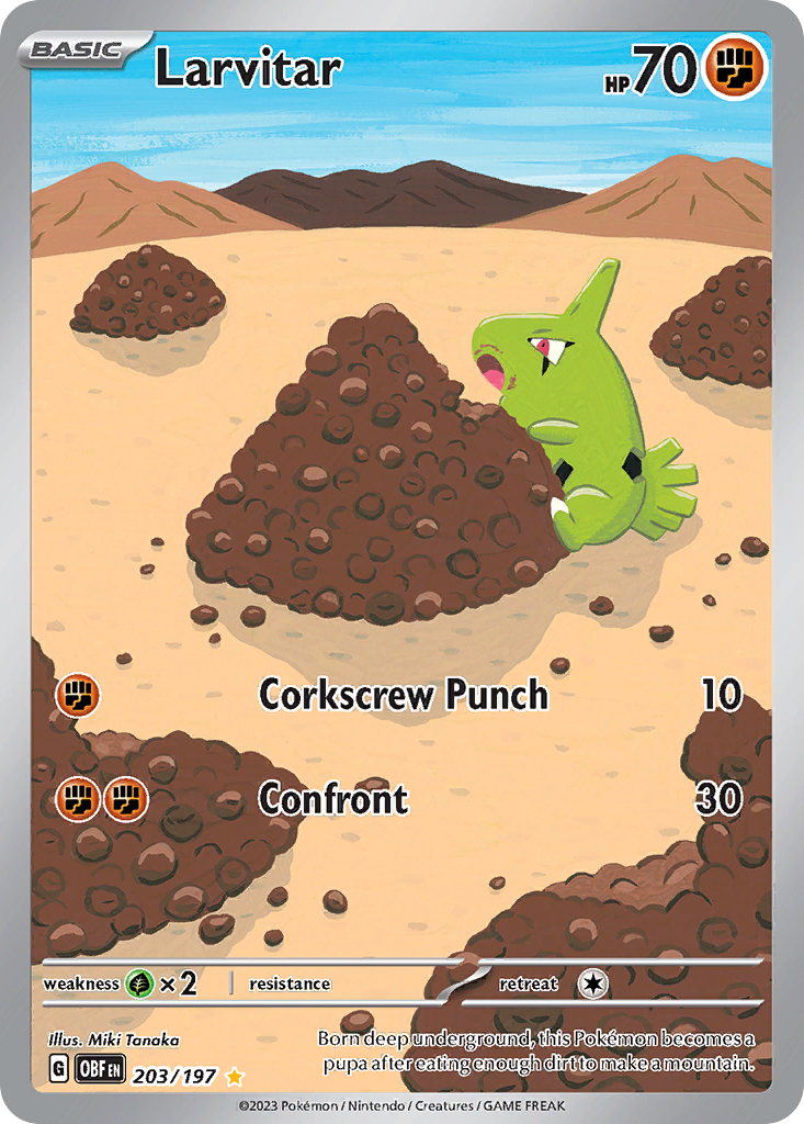 Larvitar 203/197 — English Pokémon Obsidian Flames (2023)