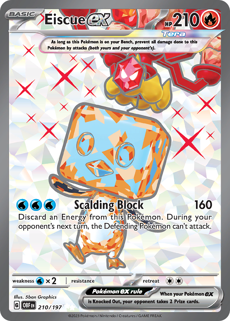 Eiscue ex 210/197 — English Pokémon Obsidian Flames (2023)