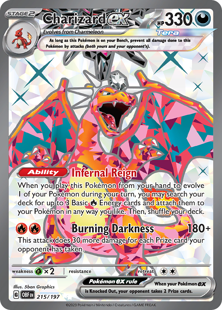 Charizard ex 215/197 — English Pokémon Obsidian Flames (2023)