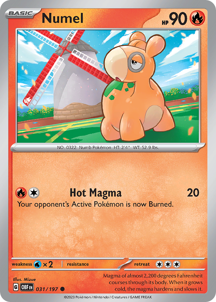 Numel 31/197 — English Pokémon Obsidian Flames (2023)