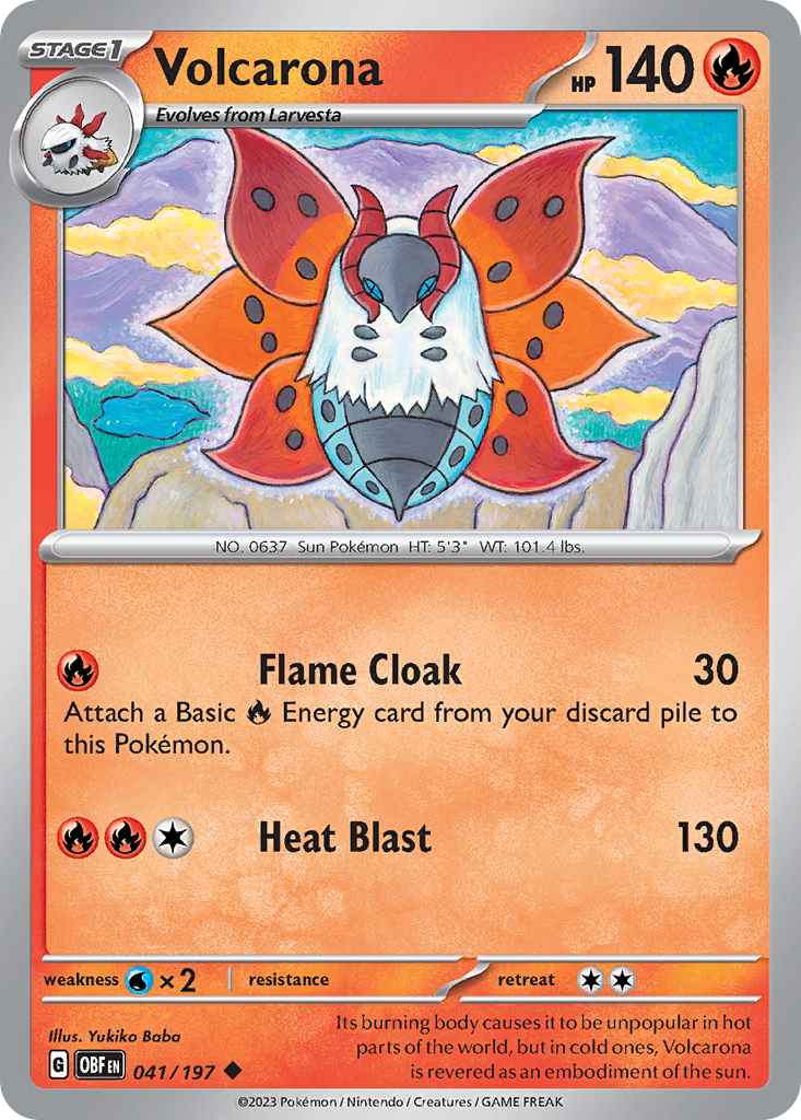 Volcarona 41/197 — English Pokémon Obsidian Flames (2023)