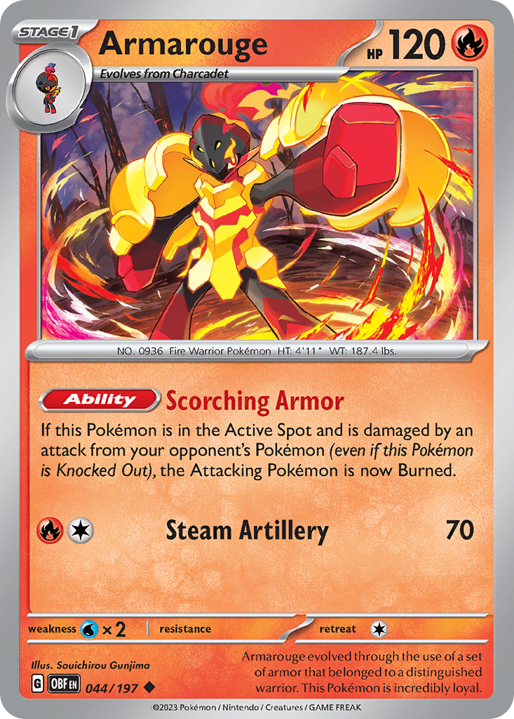 Armarouge 44/197 — English Pokémon Obsidian Flames (2023)
