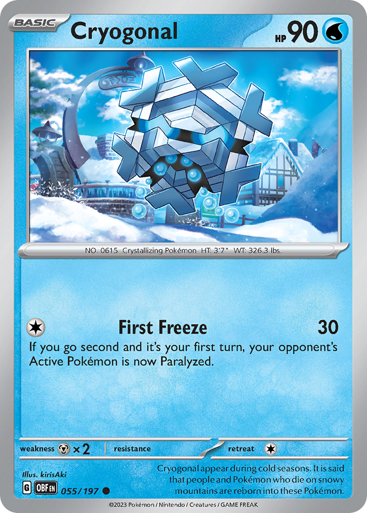 Cryogonal 55/197 — English Pokémon Obsidian Flames (2023)