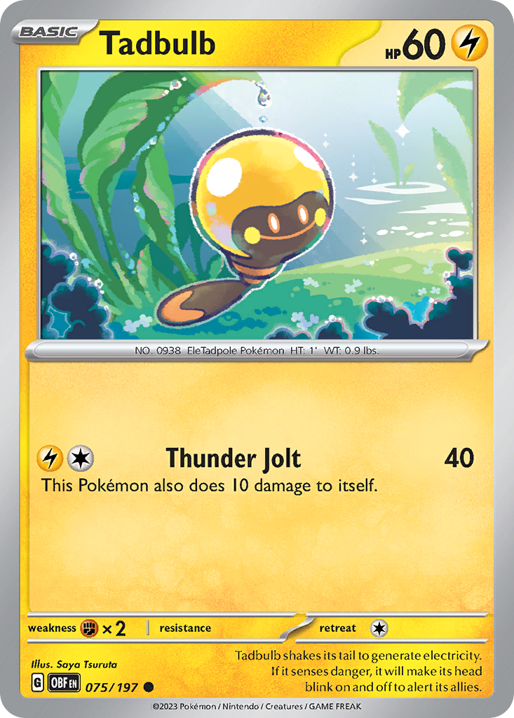 Tadbulb 75/197 — English Pokémon Obsidian Flames (2023)