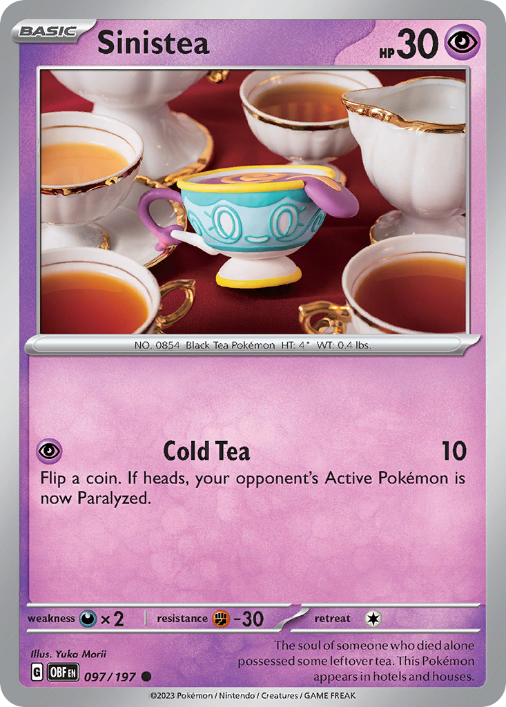 Sinistea 97/197 — English Pokémon Obsidian Flames (2023)