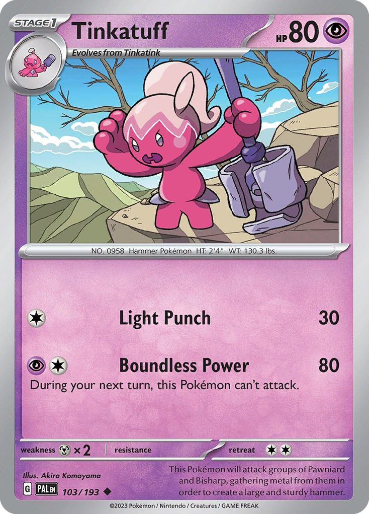 Tinkatuff 103/193 — English Pokémon Paldea Evolved (2023)