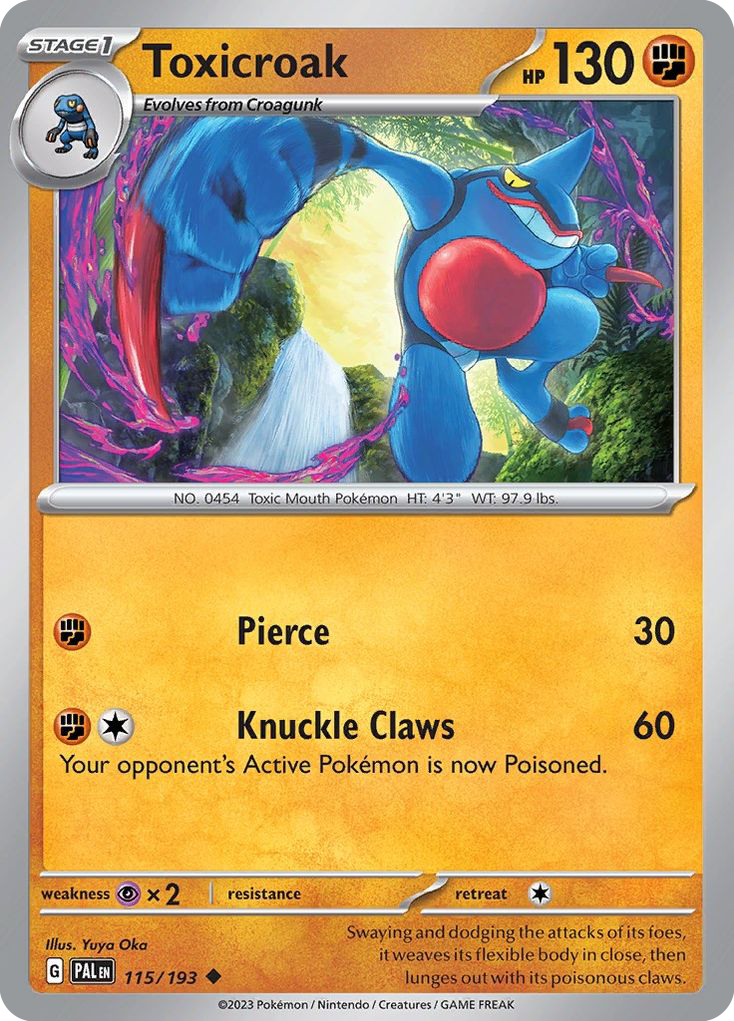 Toxicroak 115/193 — English Pokémon Paldea Evolved (2023)