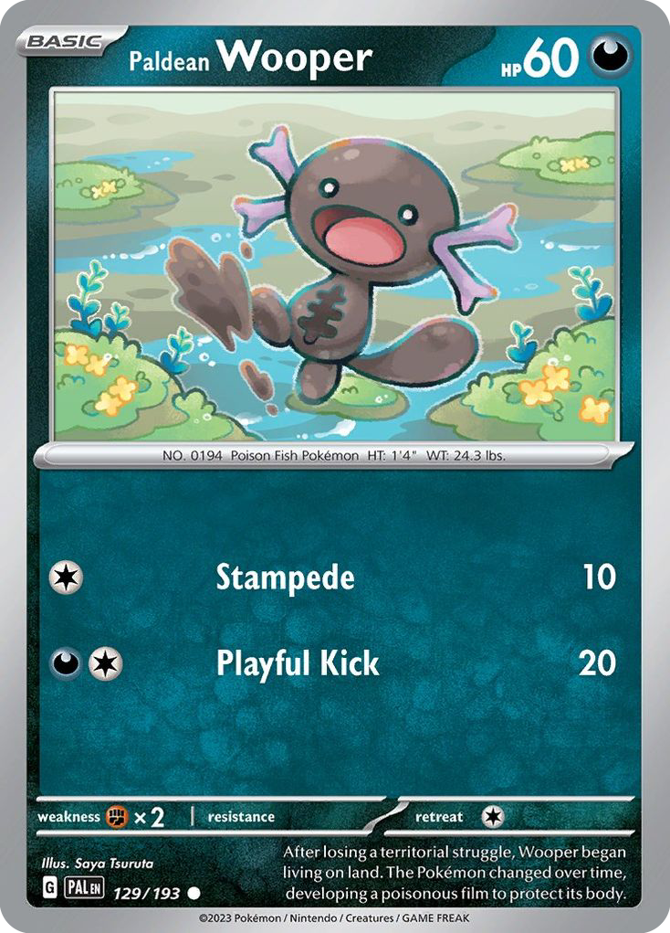 Paldean Wooper 129/193 — English Pokémon Paldea Evolved (2023)