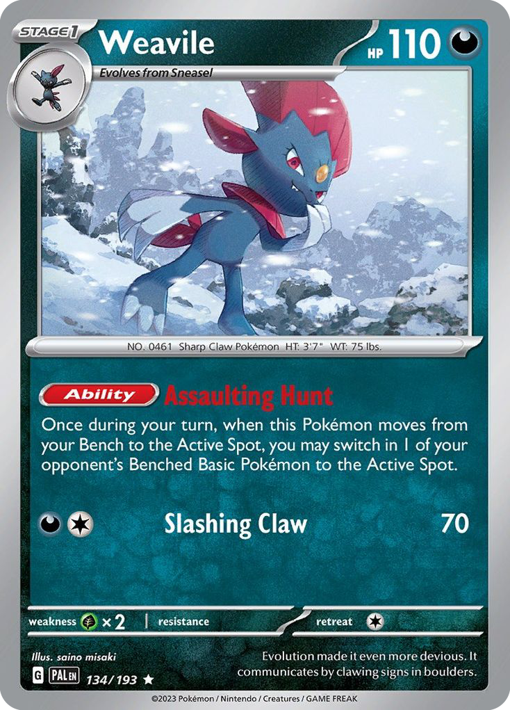 Weavile 134/193 — English Pokémon Paldea Evolved (2023)