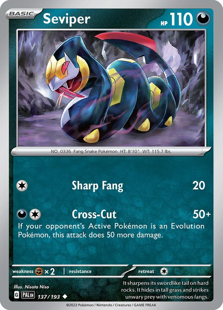Seviper 137/193 — English Pokémon Paldea Evolved (2023)