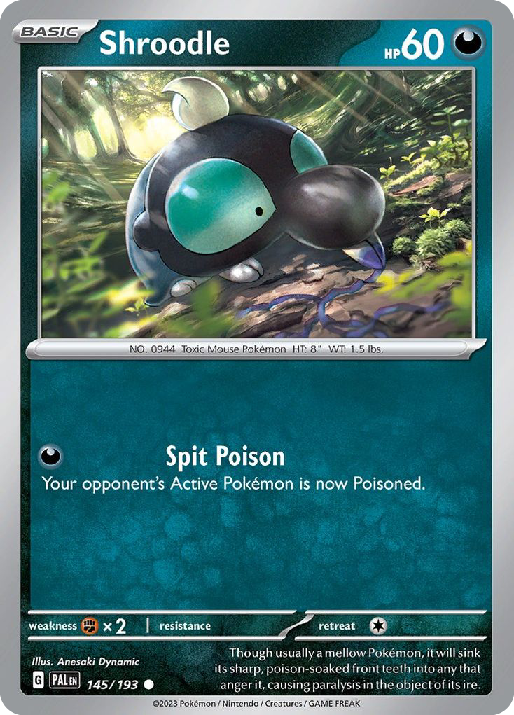 Shroodle 145/193 — English Pokémon Paldea Evolved (2023)