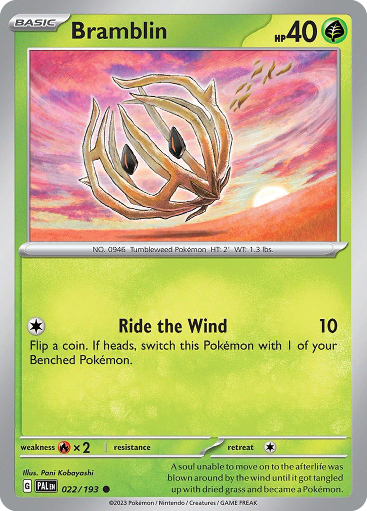 Bramblin 22/193 — English Pokémon Paldea Evolved (2023)