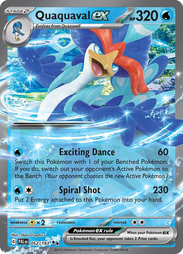 Quaquaval ex 52/193 — English Pokémon Paldea Evolved (2023)