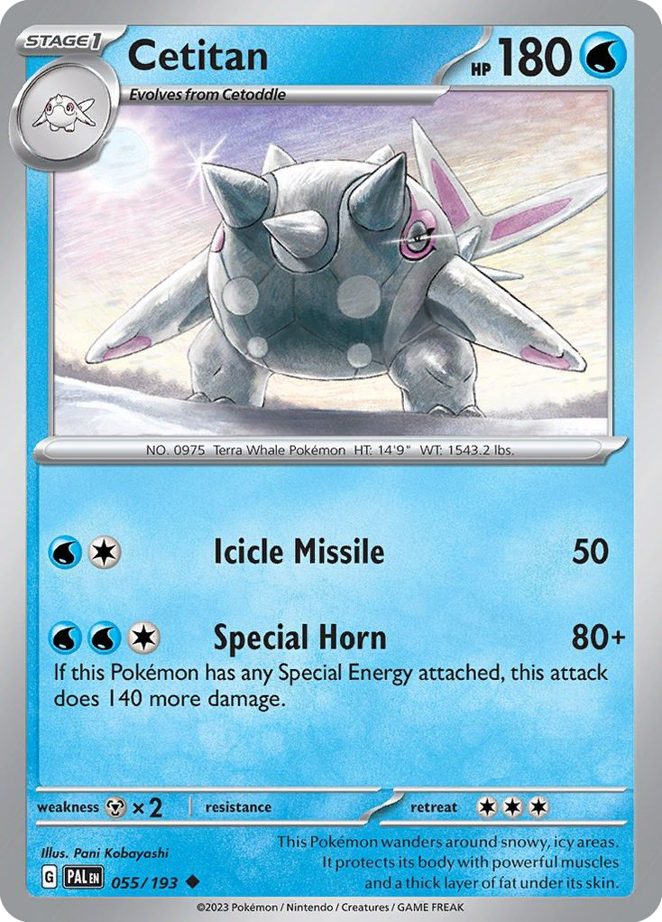 Cetitan 55/193 — English Pokémon Paldea Evolved (2023)