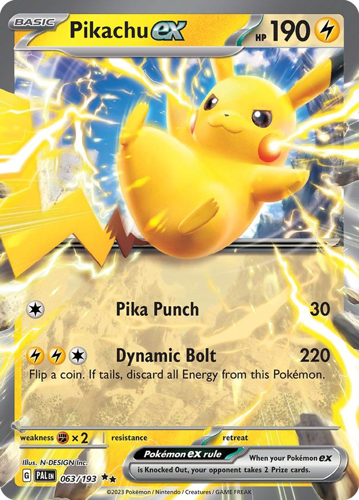 Pikachu ex 63/193 — English Pokémon Paldea Evolved (2023)