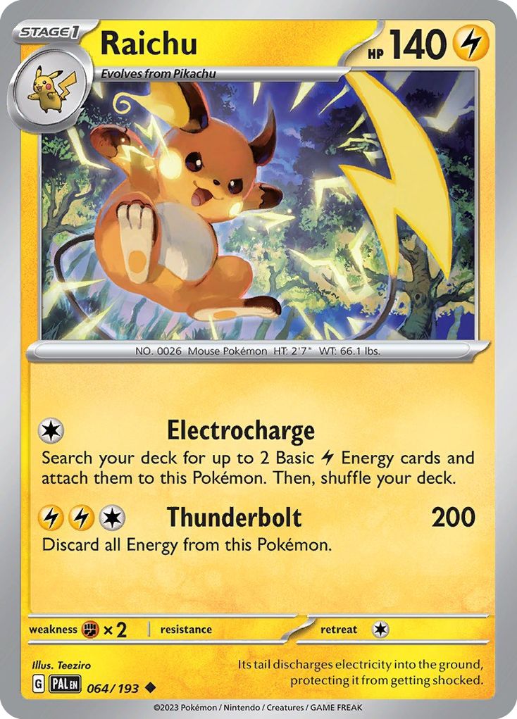 Raichu 64/193 — English Pokémon Paldea Evolved (2023)