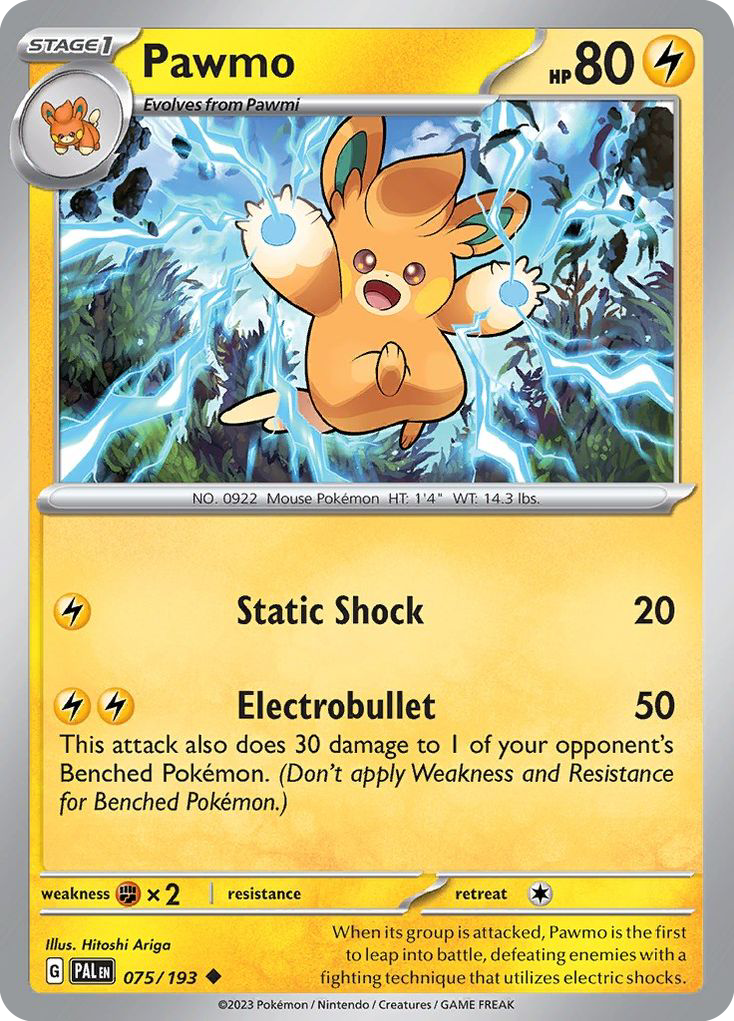 Pawmo 75/193 — English Pokémon Paldea Evolved (2023)