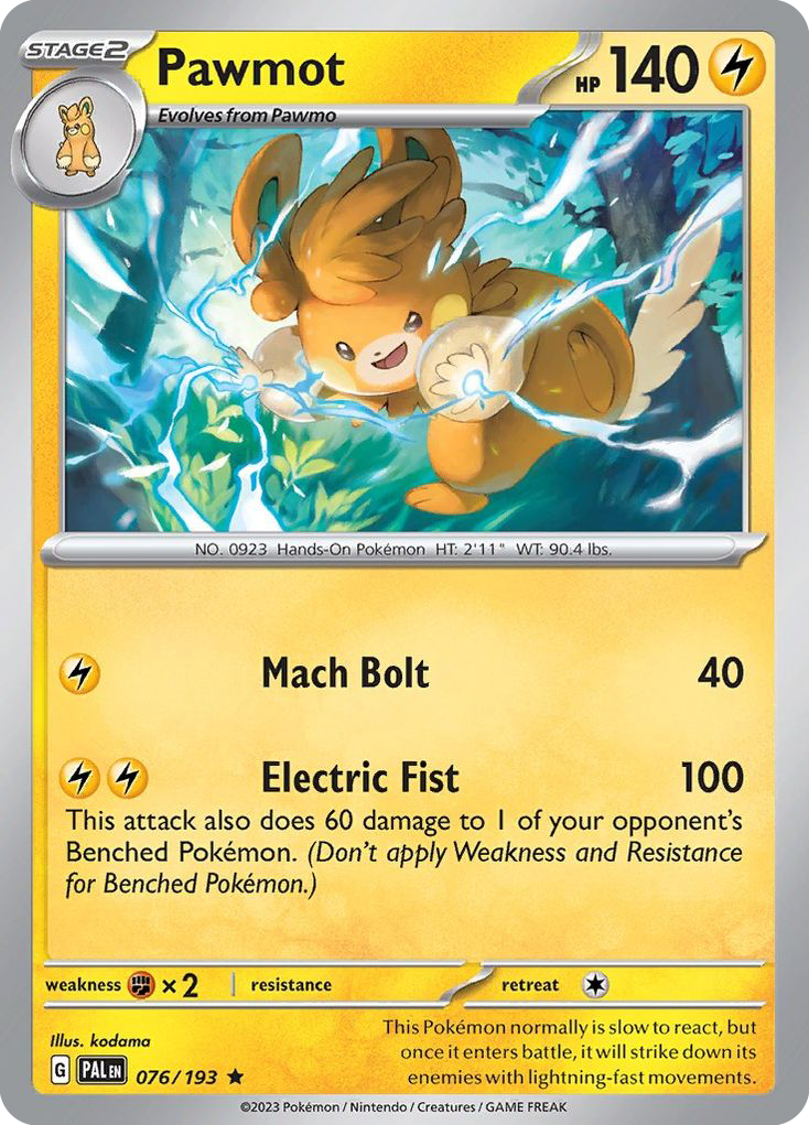 Pawmot 76/193 — English Pokémon Paldea Evolved (2023)