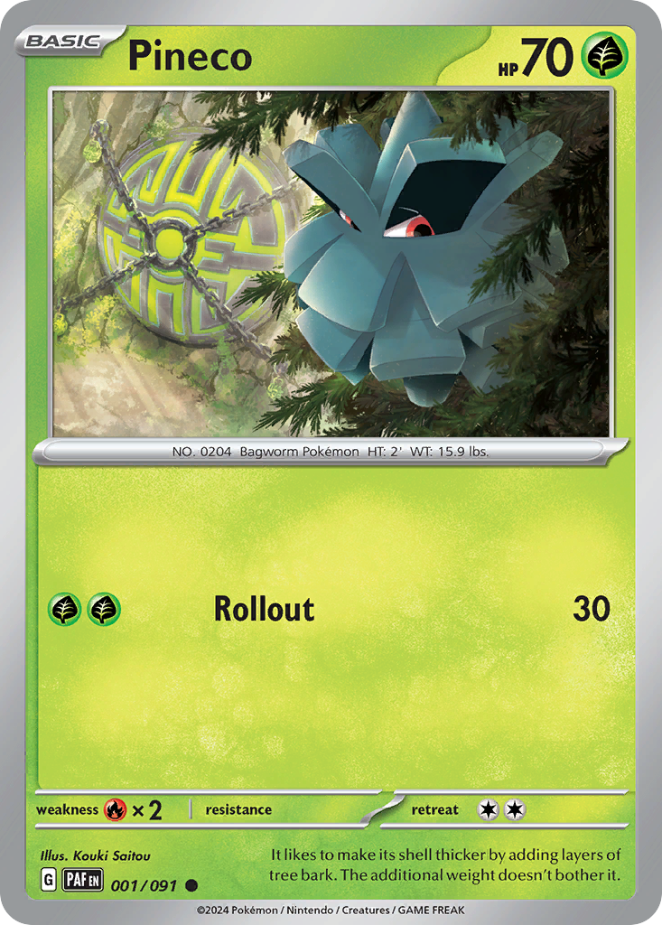 Pineco 1/91 — English Pokémon Paldean Fates (2024)