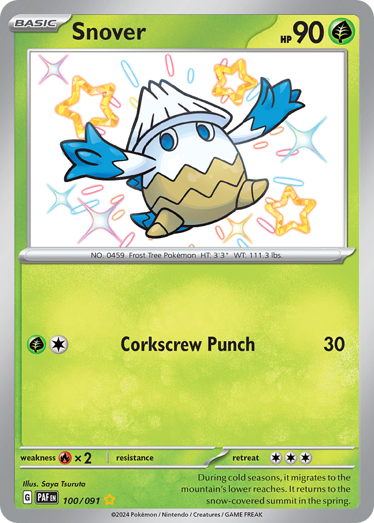 Snover 100/91 — English Pokémon Paldean Fates (2024)