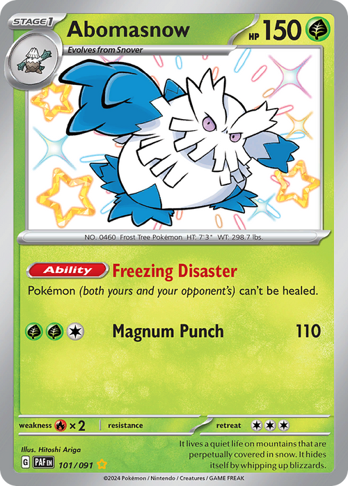 Abomasnow 101/91 — English Pokémon Paldean Fates (2024)