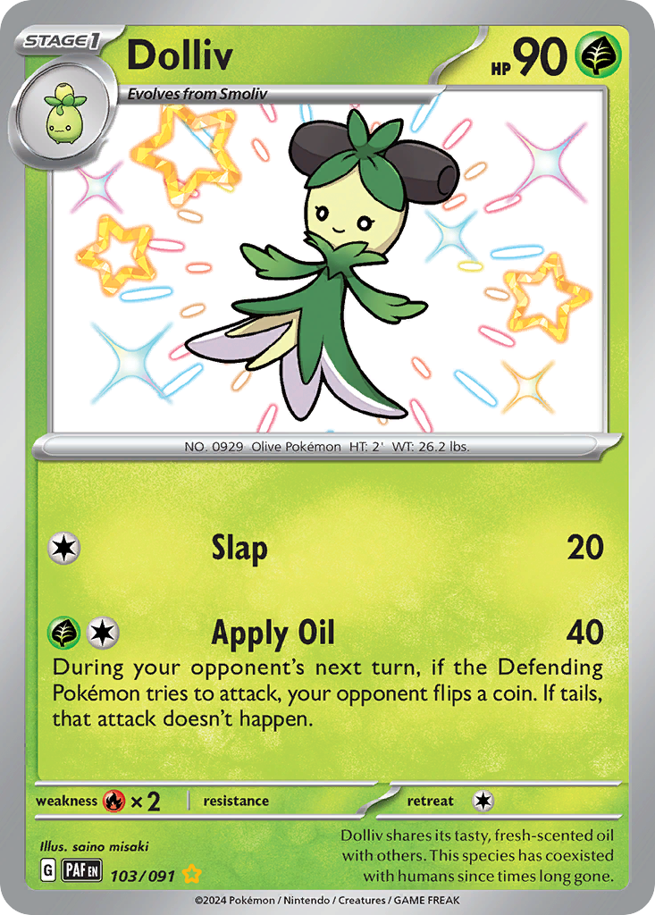 Dolliv 103/91 — English Pokémon Paldean Fates (2024)