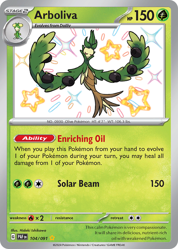 Arboliva 104/91 — English Pokémon Paldean Fates (2024)